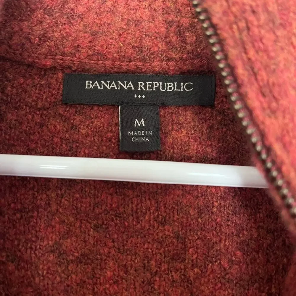 Banana Republic Sweater Mens Medium Rust Cotton & Wool Blend